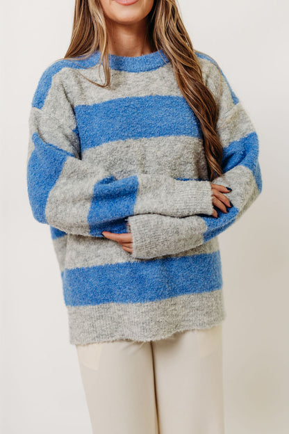 Hollis Textured Sweater in Blue Grey