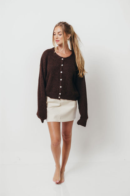 Lucas Cardigan Top in Dark Chocolate