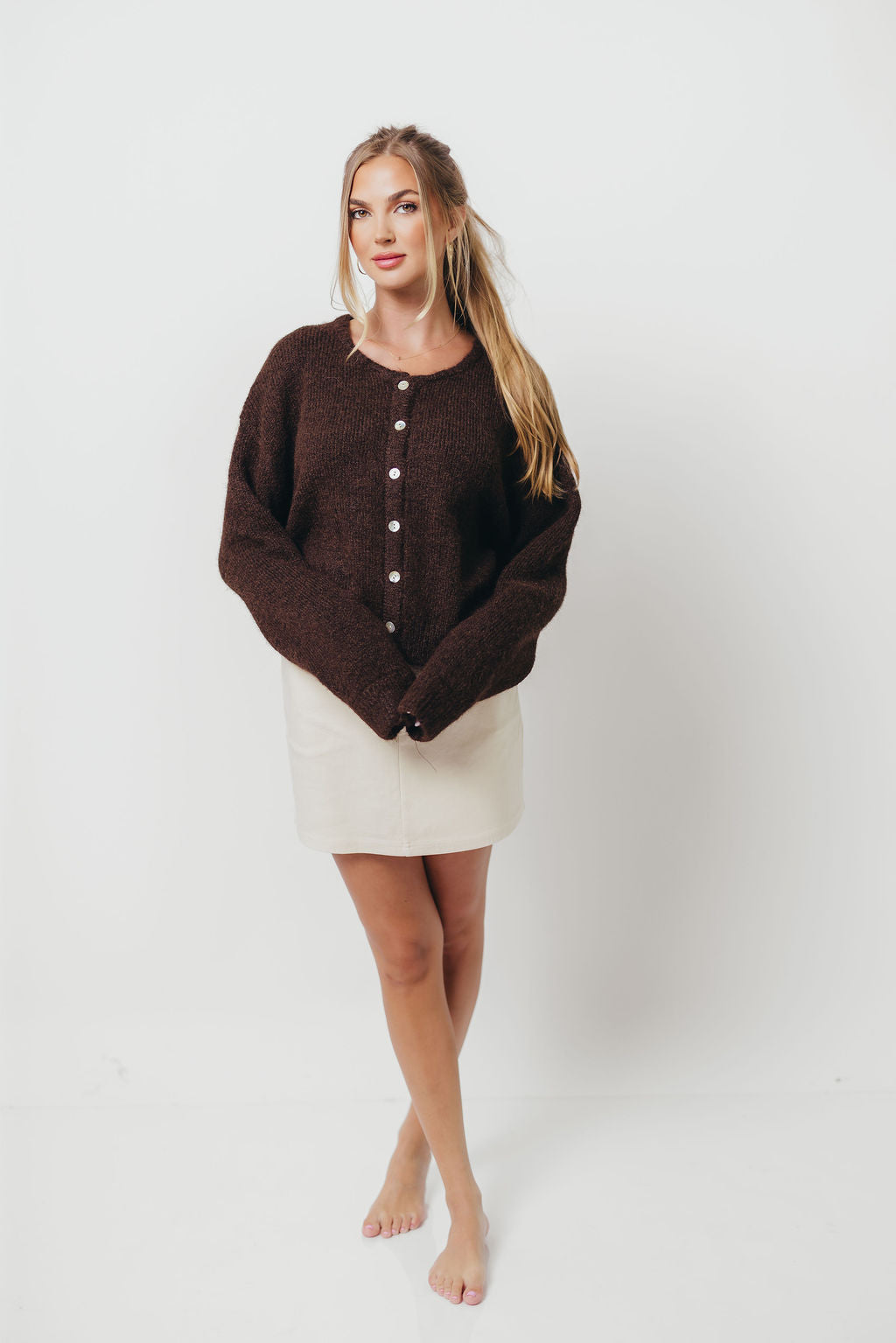 Lucas Cardigan Top in Dark Chocolate