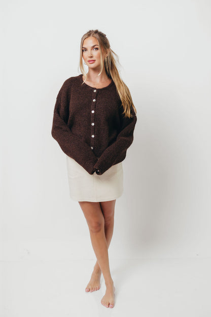Lucas Cardigan Top in Dark Chocolate