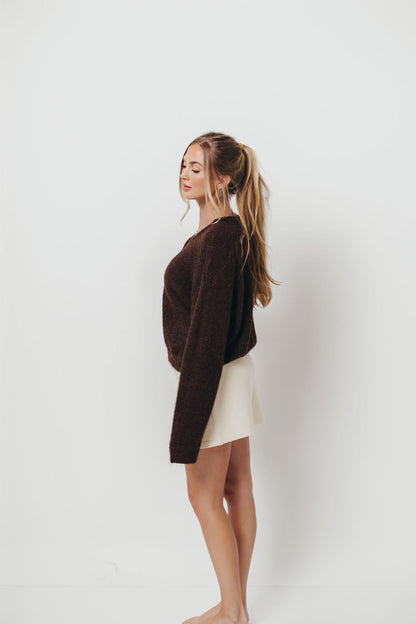 Lucas Cardigan Top in Dark Chocolate