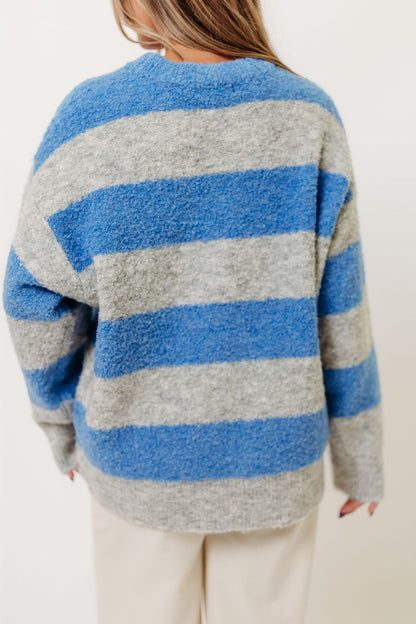 Hollis Textured Sweater in Blue Grey