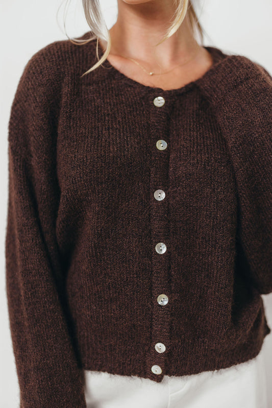 Lucas Cardigan Top in Dark Chocolate