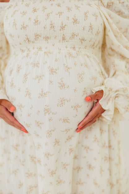 Emerson Smocked Maxi Dress in Blush Floral