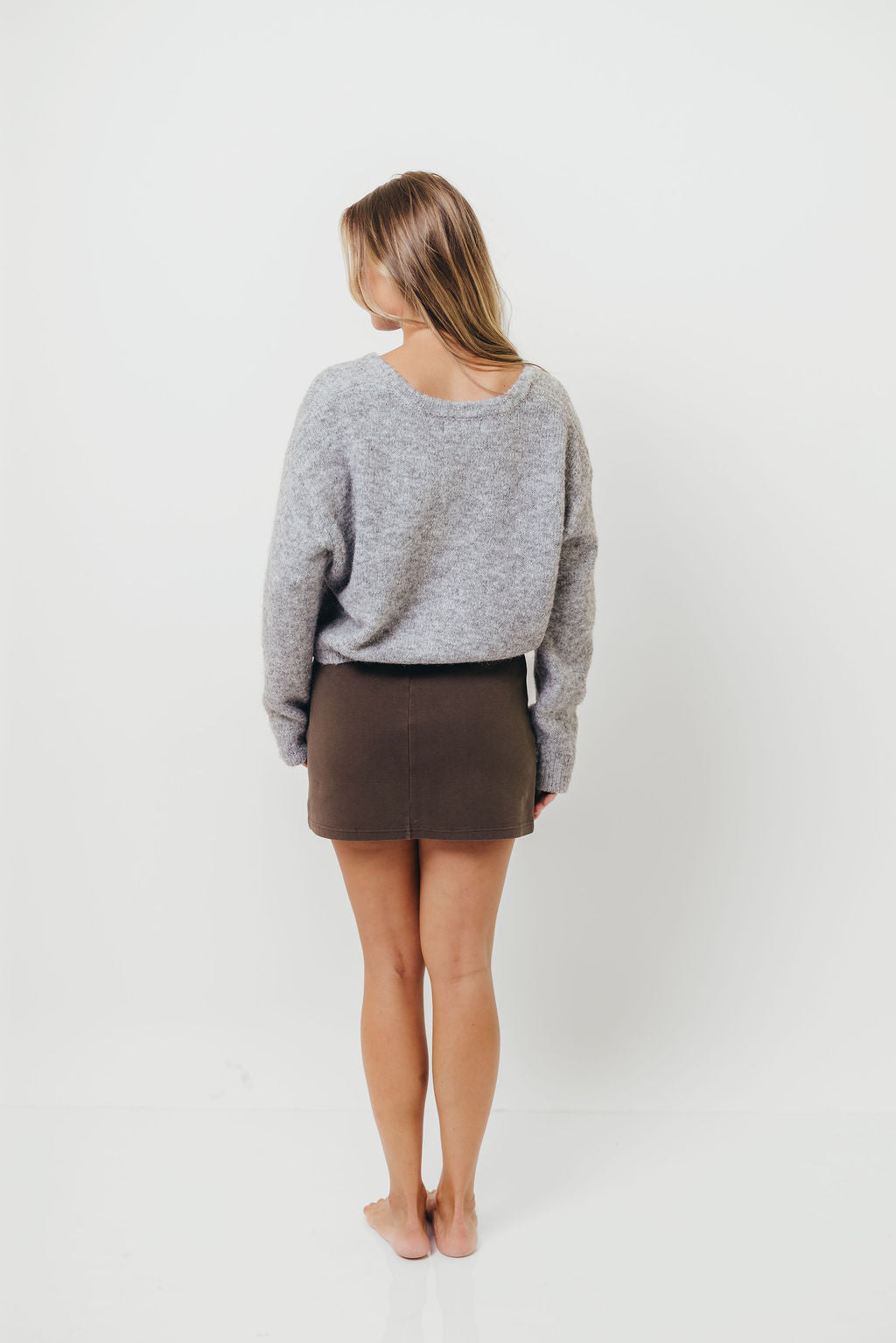 Genevieve Mini Skirt in Black Brown