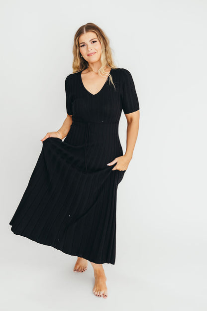 Oakley Ribbed Maxi Dress in Black - Bump Friendly