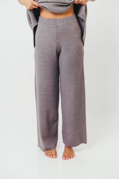 Hilaria Turtle Neck Sweater Top and Pants Set in Charcoal