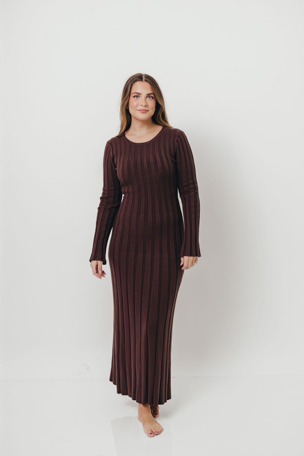 Colette Luxe Maxi Dress in Chocolate Brown