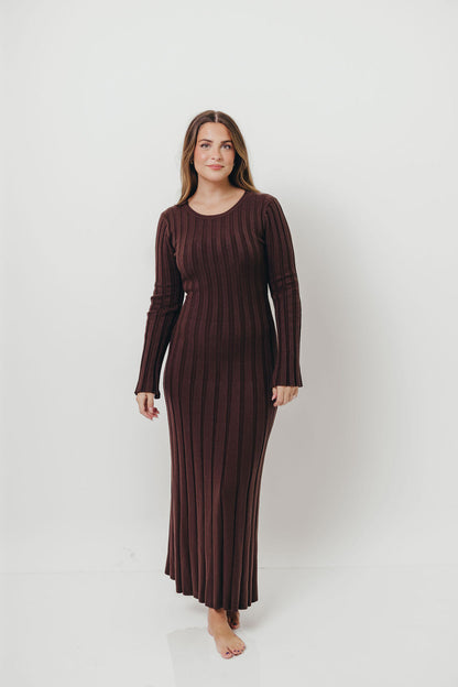 Colette Luxe Maxi Dress in Chocolate Brown