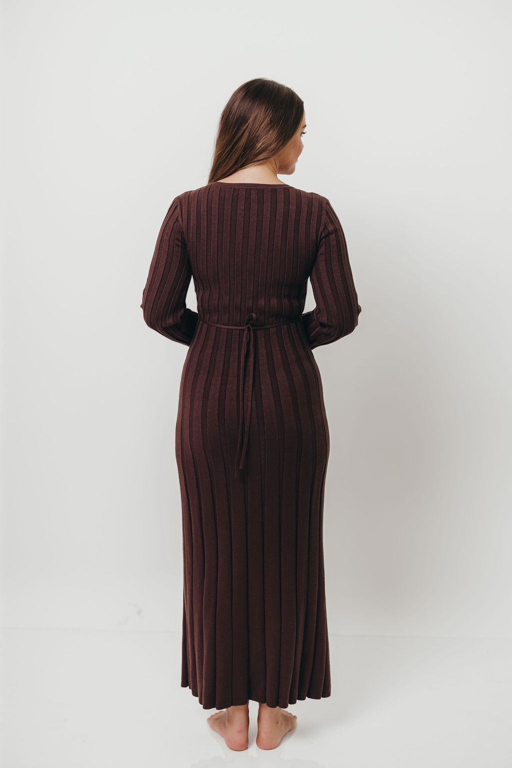 Colette Luxe Maxi Dress in Chocolate Brown