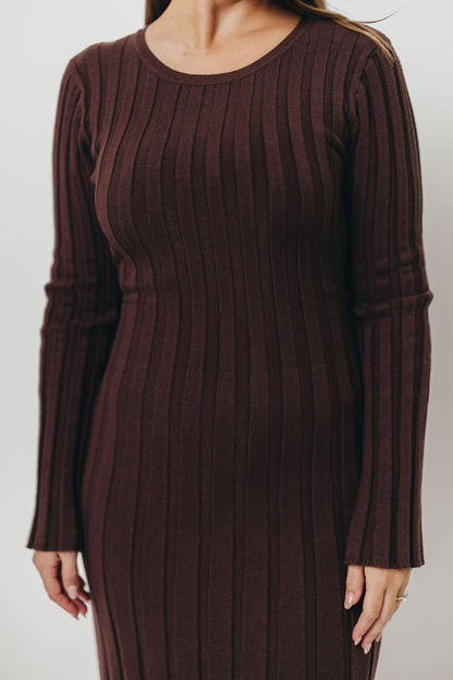 Colette Luxe Maxi Dress in Chocolate Brown