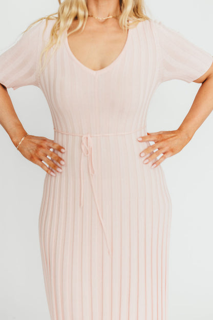 Oakley Ribbed Maxi Dress in Light Pink - Bump Friendly