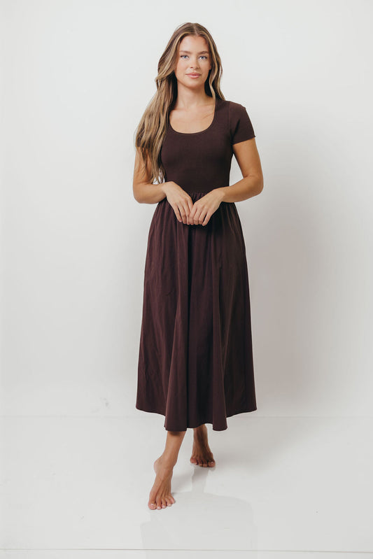 Lynette Maxi Dress in Brown