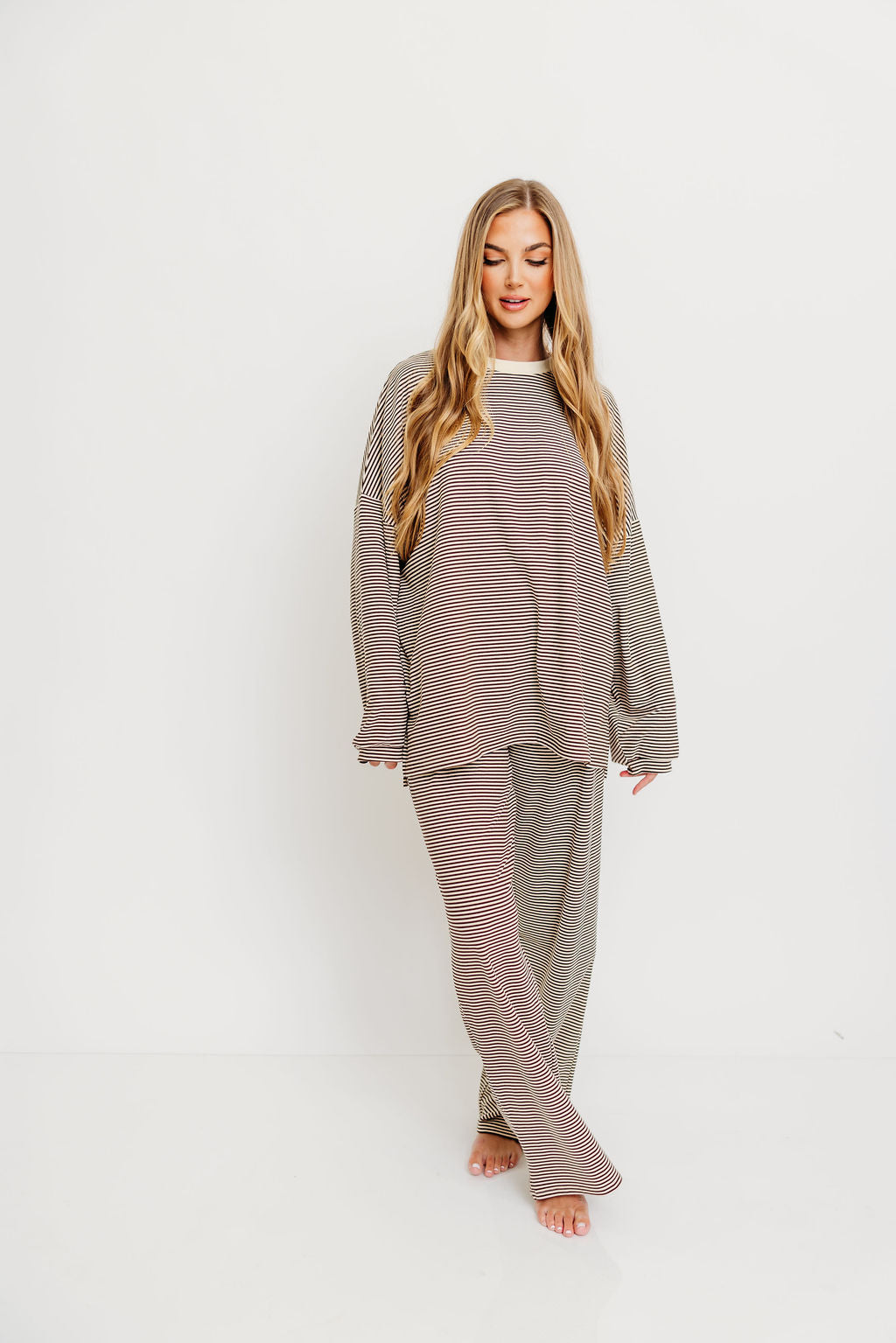 Naomi Oversized Fleece Top in Brown (Restocking in Fall)