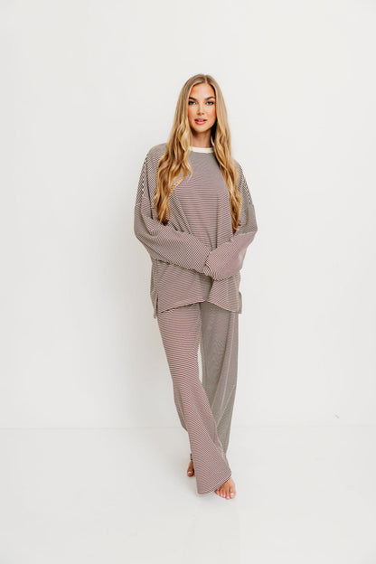 Naomi Oversized Fleece Top in Brown (Restocking in Fall)