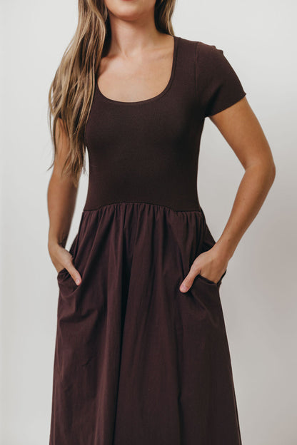 Lynette Maxi Dress in Brown