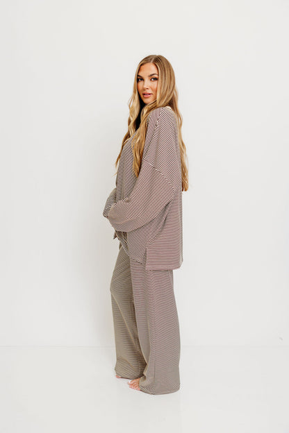 Naomi Oversized Fleece Top in Brown (Restocking in Fall)