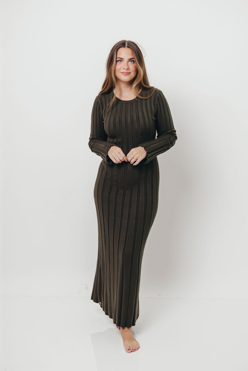Colette Luxe Maxi Dress in Dark Evergreen