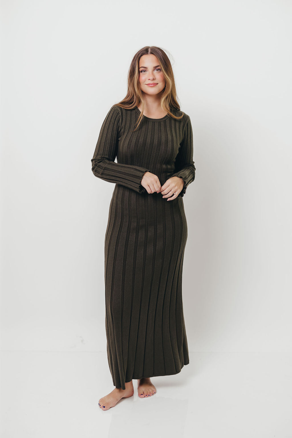 Colette Luxe Maxi Dress in Dark Evergreen