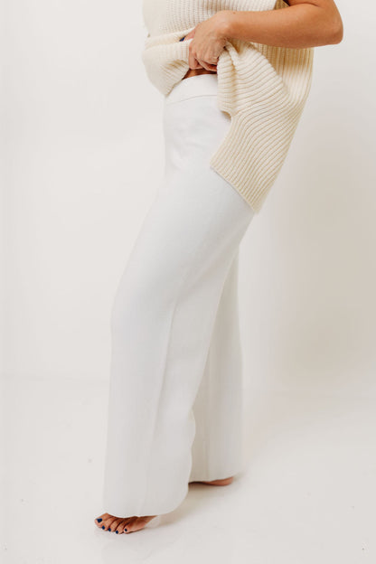 Hilaria Turtle Neck Sweater Top and Pants Set in Off White