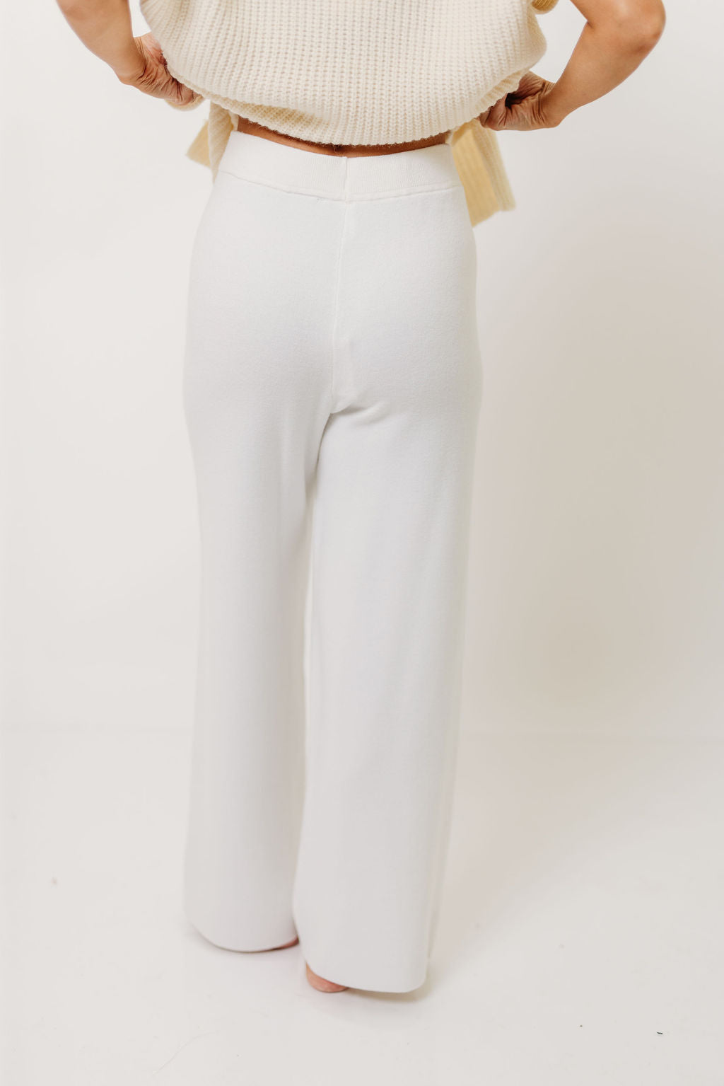 Hilaria Turtle Neck Sweater Top and Pants Set in Off White