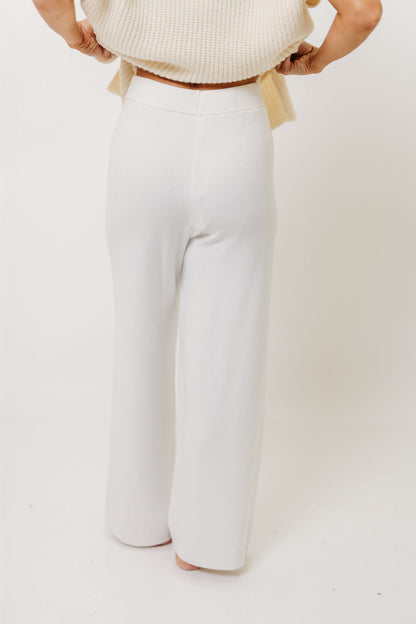 Hilaria Turtle Neck Sweater Top and Pants Set in Off White