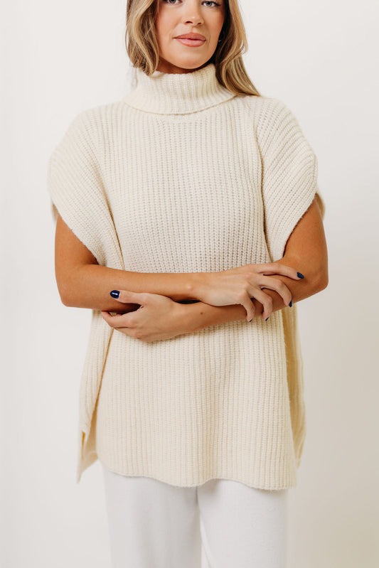 Hilaria Turtle Neck Sweater Top and Pants Set in Off White