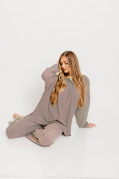 Naomi Oversized Fleece Top in Brown (Restocking in Fall)