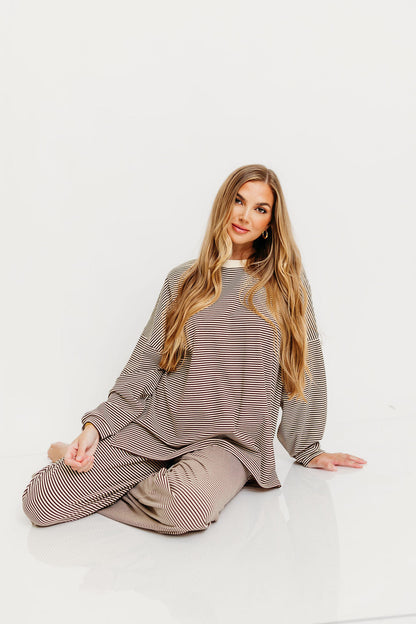 Naomi Oversized Fleece Top in Brown (Restocking in Fall)