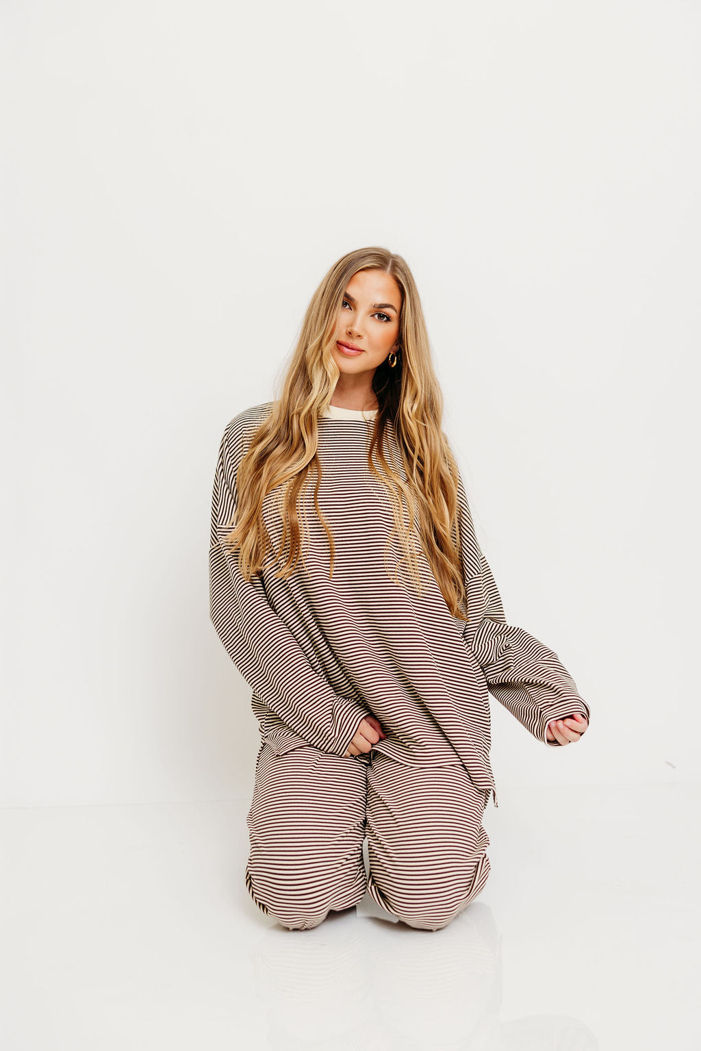 Naomi Oversized Fleece Top in Brown (Restocking in Fall)