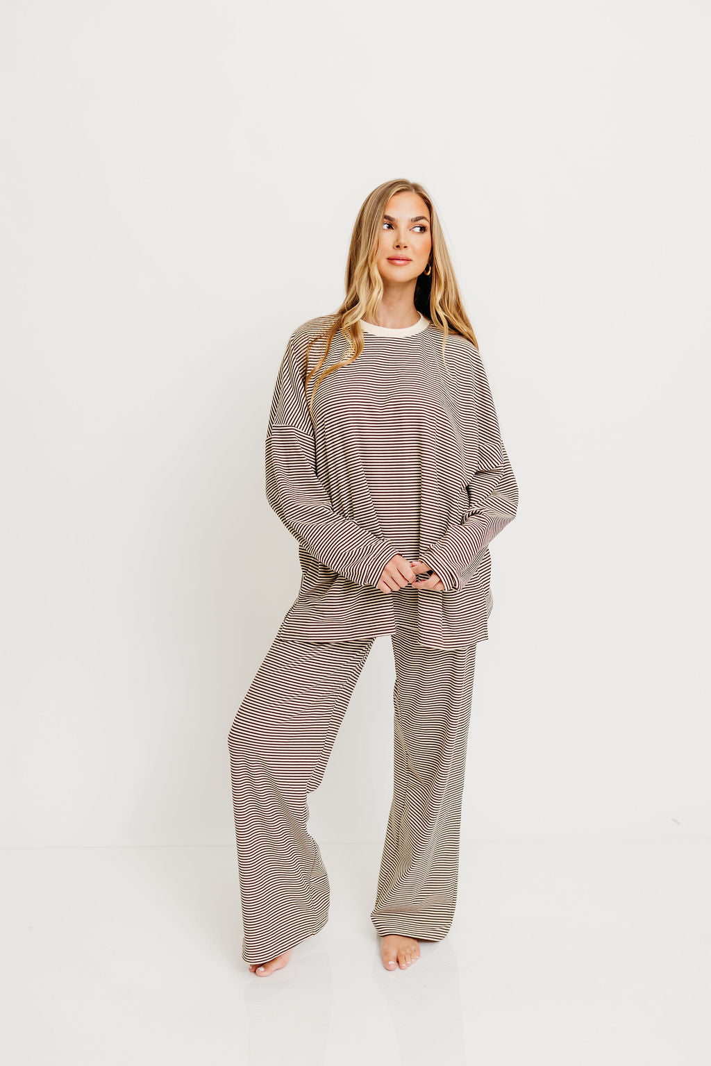 Naomi Oversized Fleece Top in Brown (Restocking in Fall)