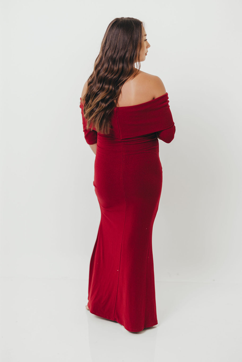 Monroe Half Sleeve Maxi Dress in Red - Bump Friendly