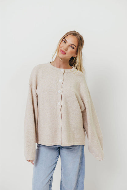 Hartford Cardigan Top in Oatmeal