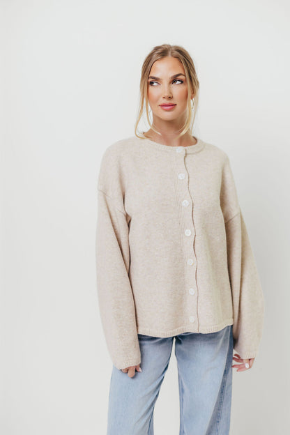 Hartford Cardigan Top in Oatmeal
