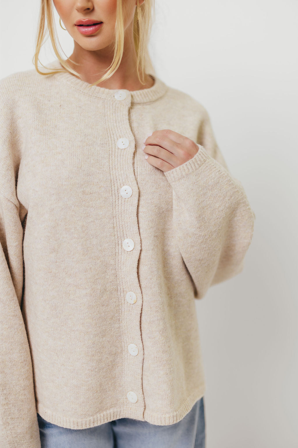 Hartford Cardigan Top in Oatmeal