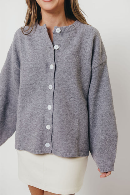 Hartford Cardigan Top in Heather Grey