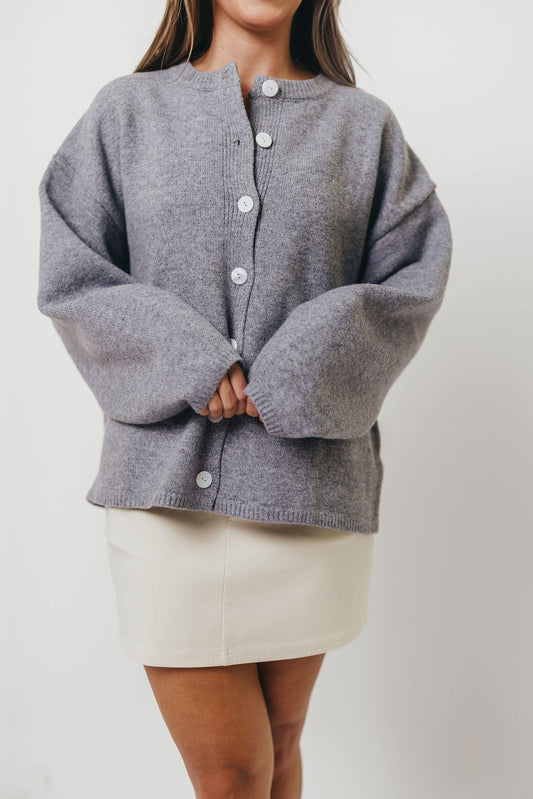 Hartford Cardigan Top in Heather Grey