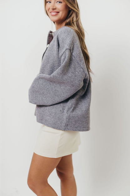 Hartford Cardigan Top in Heather Grey
