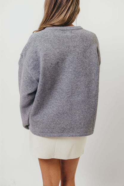 Hartford Cardigan Top in Heather Grey
