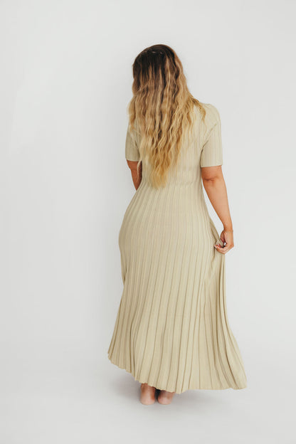 Oakley Ribbed Maxi Dress in Dusty Lime - Bump Friendly