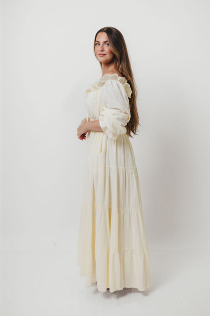 Golden Hour 100% Cotton Maxi Dress in Cream - Bump Friendly