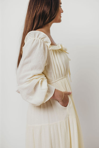 Golden Hour 100% Cotton Maxi Dress in Cream - Bump Friendly