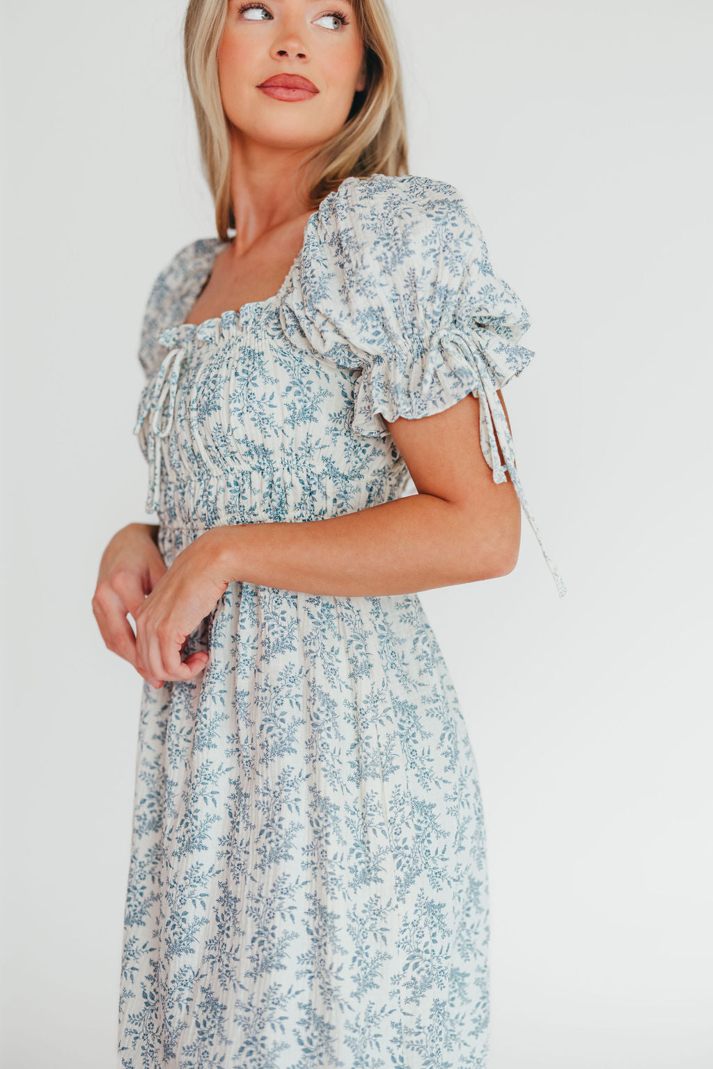 100% Cotton Savanna Steppe Dress in Blue- Bump Friendly & Inclusive Sizing