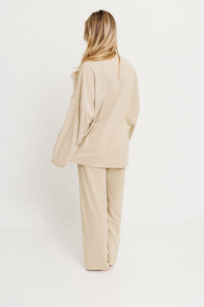 Naomi Fleece Oversized Top in Beige - Restocking in Oct