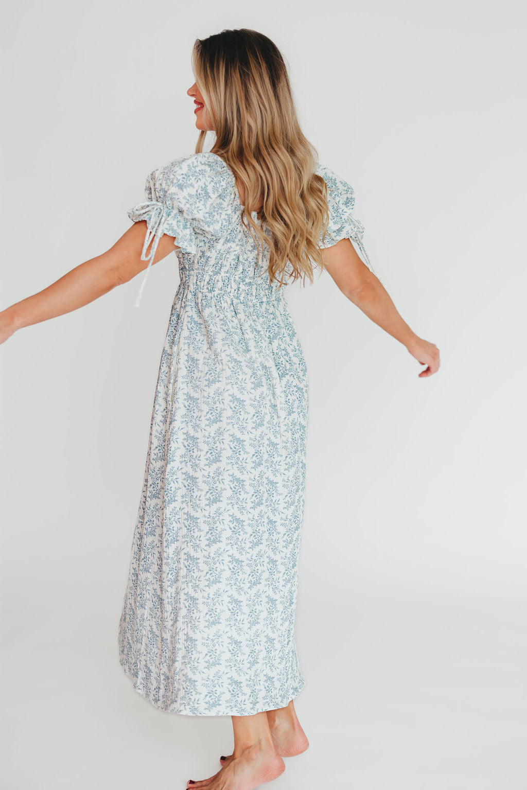 100% Cotton Savanna Steppe Dress in Blue- Bump Friendly & Inclusive Sizing