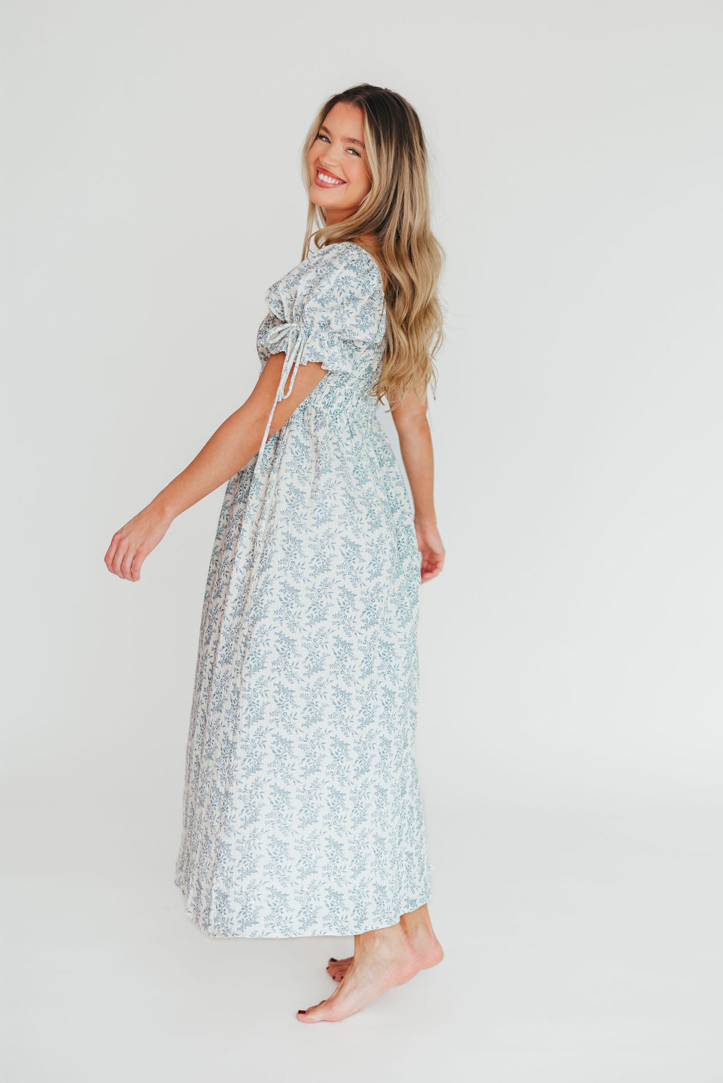 100% Cotton Savanna Steppe Dress in Blue- Bump Friendly & Inclusive Sizing