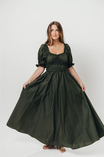 Sydnee Cotton Maxi Dress in Evergreen - Bump Friendly - Restocking in Nov