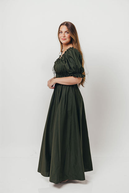 Sydnee Cotton Maxi Dress in Evergreen - Bump Friendly - Restocking in Nov