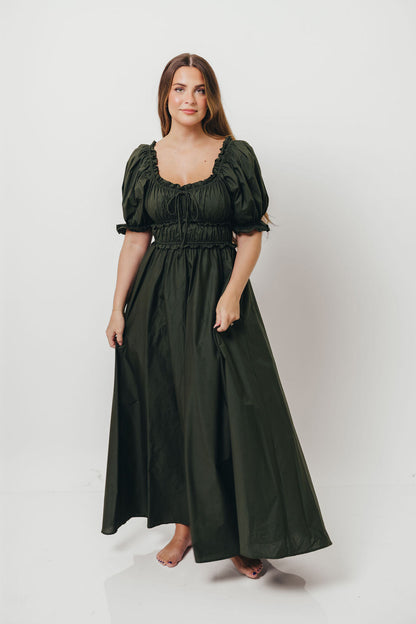 Sydnee Cotton Maxi Dress in Evergreen - Bump Friendly - Restocking in Nov