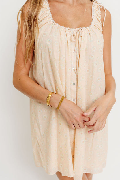 Rosemary 100% Cotton Mini Dress in Sugar Shack
